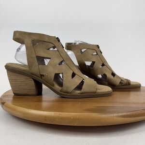 New‎ Womens Bella Vita Jovanah Beige Faux Leather Heel Gladiator Sandals Sz 12 W